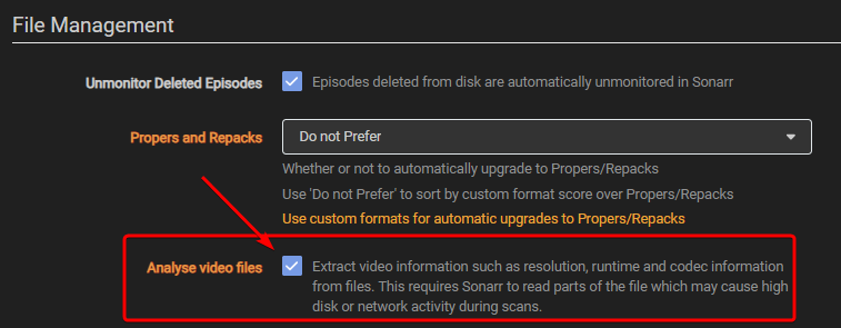 Enable Analyze video files